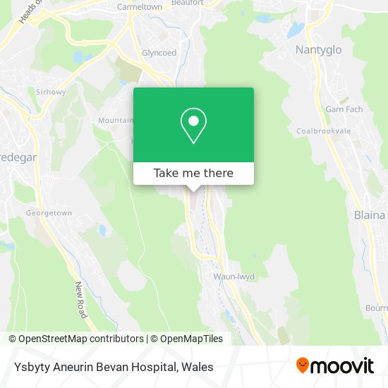 Ysbyty Aneurin Bevan Hospital map