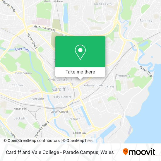 Cardiff and Vale College - Parade Campus map