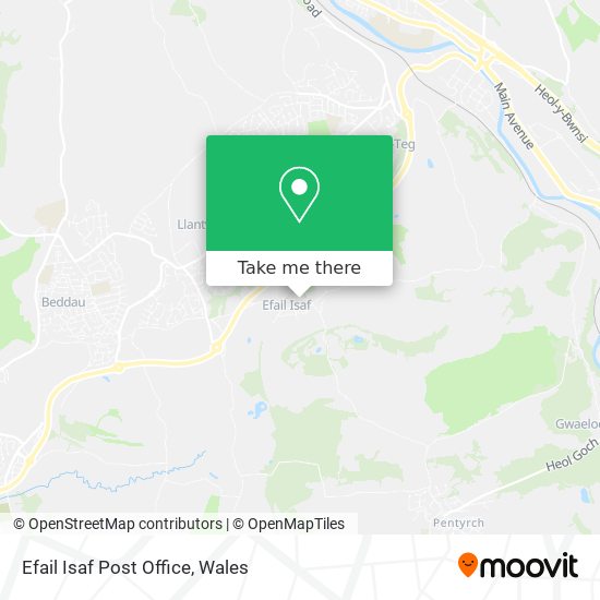 Efail Isaf  Post Office map