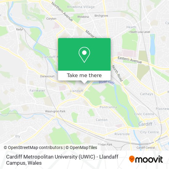 Cardiff Metropolitan University (UWIC) - Llandaff Campus map