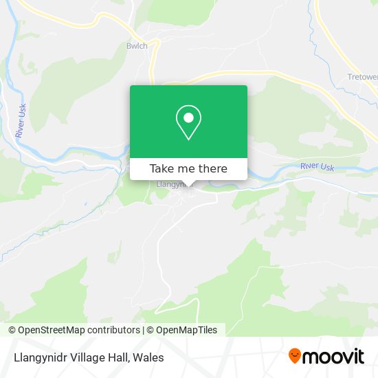 Llangynidr Village Hall map