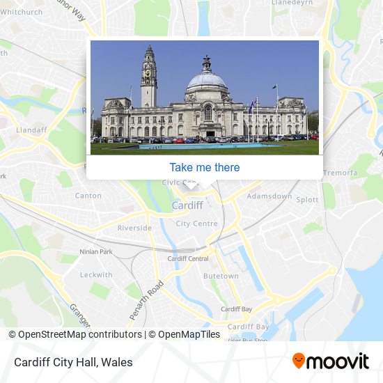Cardiff City Hall map