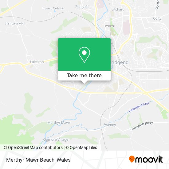 Merthyr Mawr Beach map