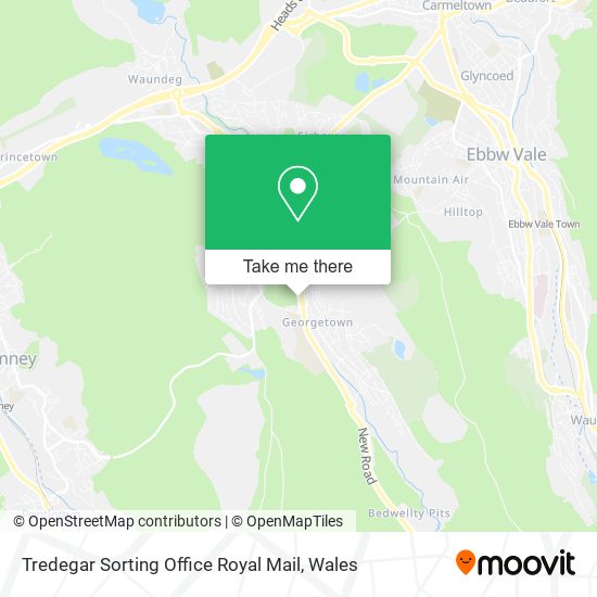 Tredegar Sorting Office Royal Mail map