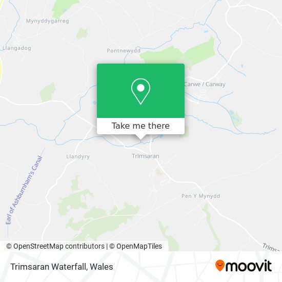 Trimsaran Waterfall map