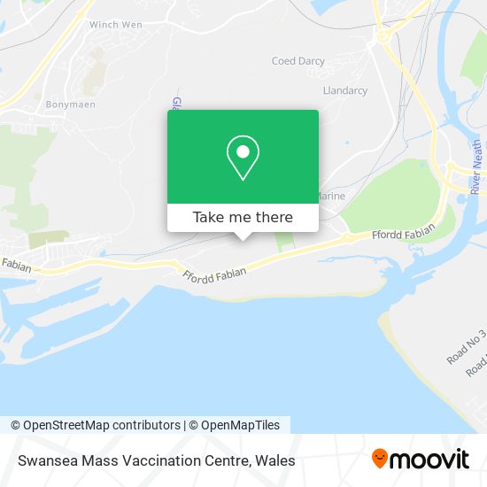 Swansea Mass Vaccination Centre map