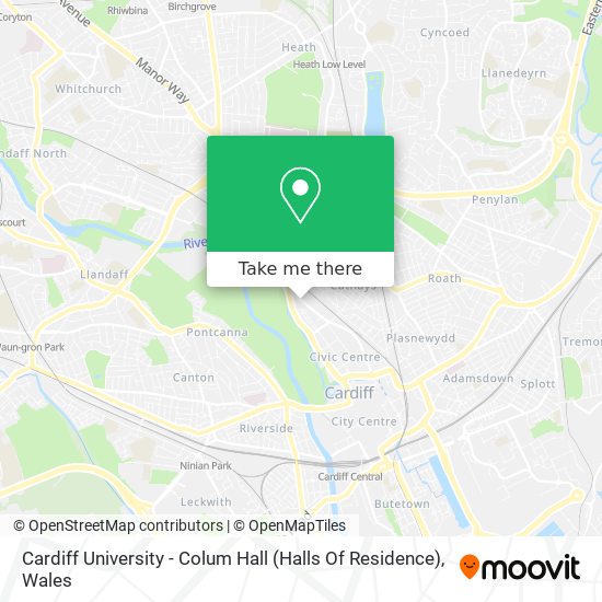 Cardiff University - Colum Hall (Halls Of Residence) map