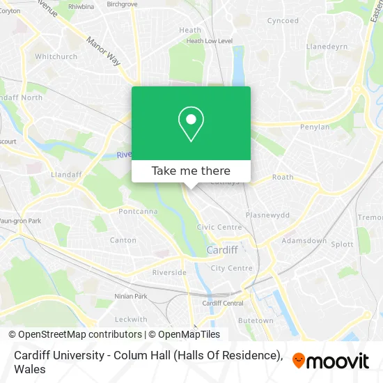 Cardiff University - Colum Hall (Halls Of Residence) map
