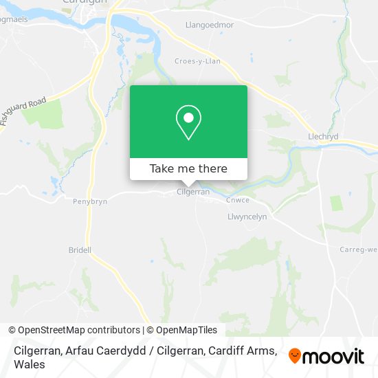 Cilgerran, Arfau Caerdydd / Cilgerran, Cardiff Arms map