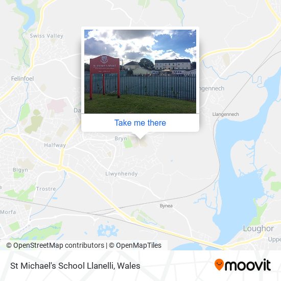 St Michael's School Llanelli map
