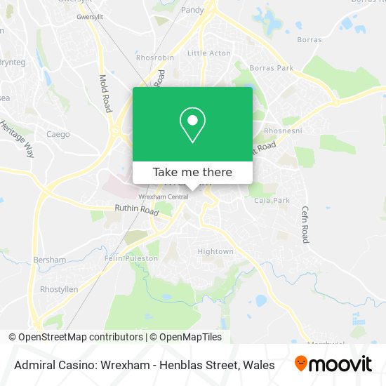 Admiral Casino: Wrexham - Henblas Street map