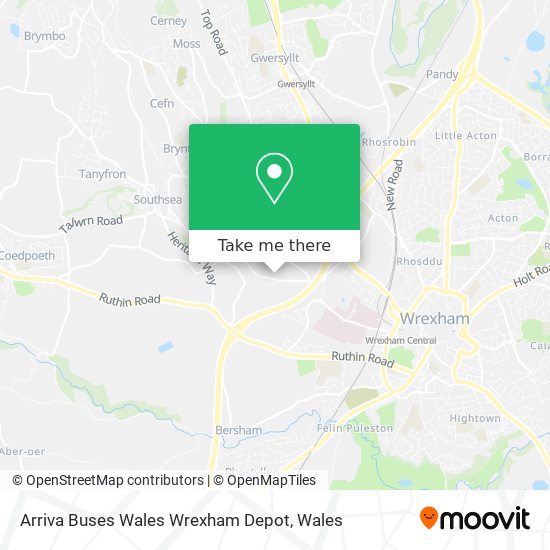 Arriva Buses Wales Wrexham Depot map