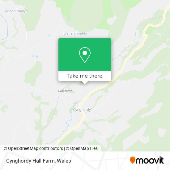 Cynghordy Hall Farm map