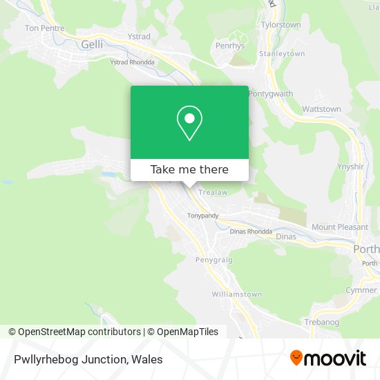 Pwllyrhebog Junction map