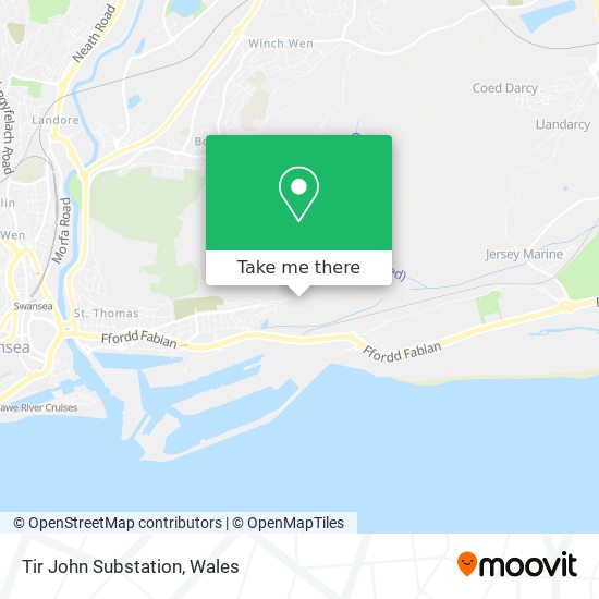 Tir John Substation map