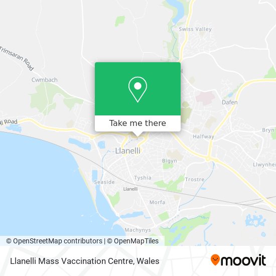 Llanelli Mass Vaccination Centre map