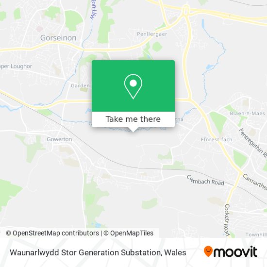 Waunarlwydd Stor Generation Substation map
