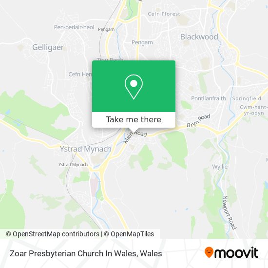 Zoar Presbyterian Church In Wales map