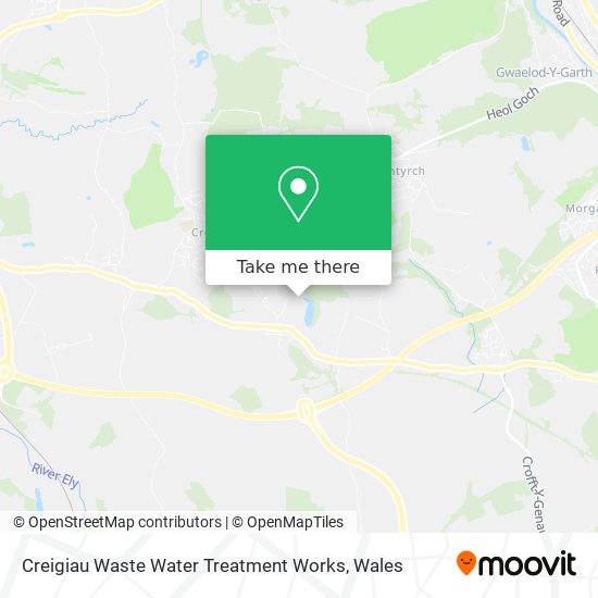 Creigiau Waste Water Treatment Works map