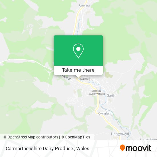 Carmarthenshire Dairy Produce. map