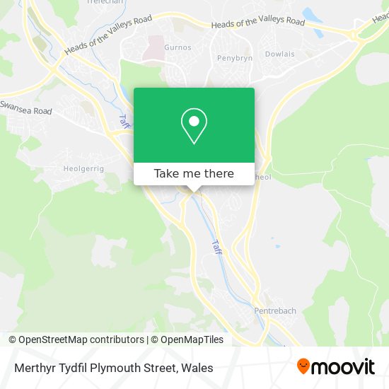 Merthyr Tydfil Plymouth Street map