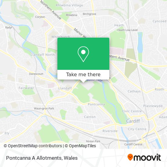 Pontcanna A Allotments map