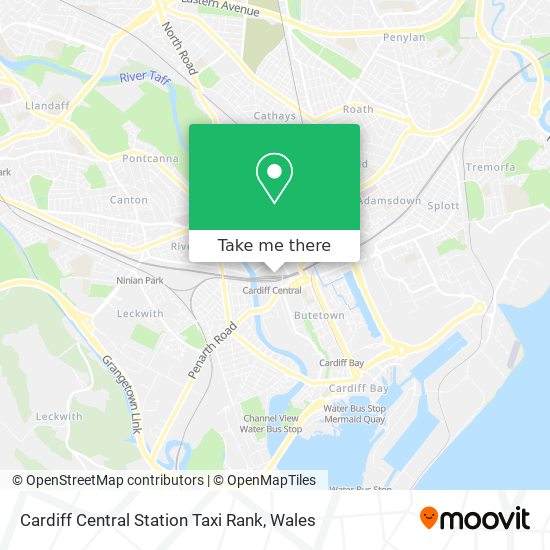 Cardiff Central Station Taxi Rank map