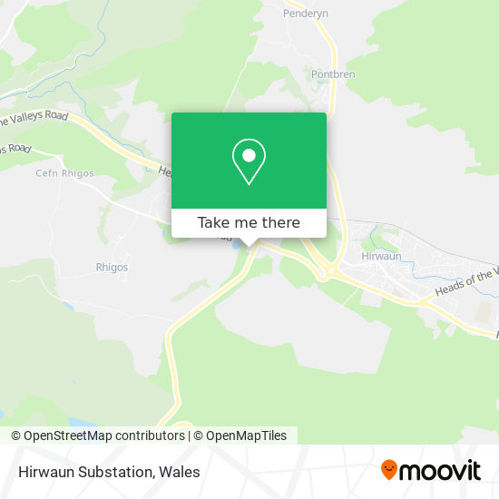 How to get to Hirwaun Substation in Rhondda Cynon Taf by Bus or Train?