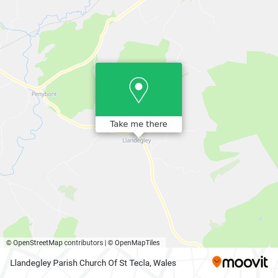 Llandegley Parish Church Of St Tecla map