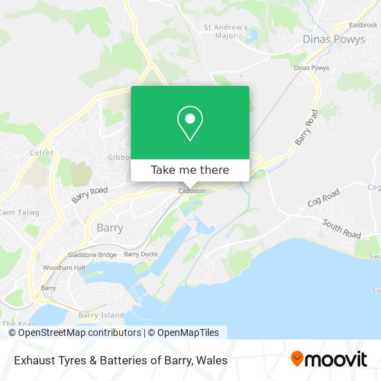 Exhaust Tyres & Batteries of Barry map