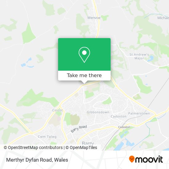 Merthyr Dyfan Road map