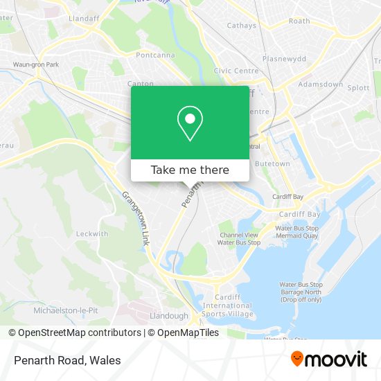 How to get to Penarth Road in Cardiff by bus or train?