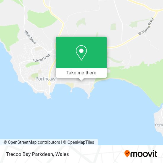 How to get to Trecco Bay Parkdean in Bridgend by Bus or Train?