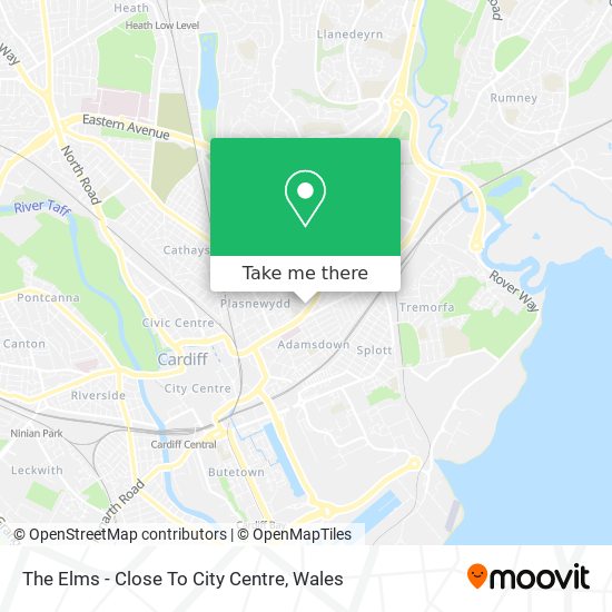 The Elms - Close To City Centre map