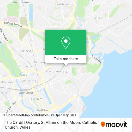The Cardiff Oratory, St Alban on the Moors Catholic Church map