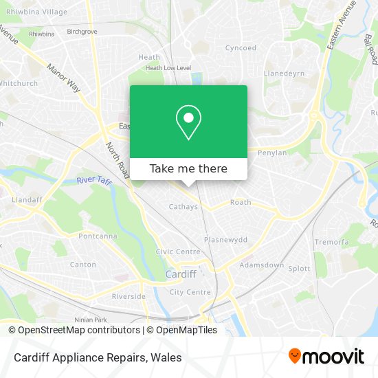 Cardiff Appliance Repairs map