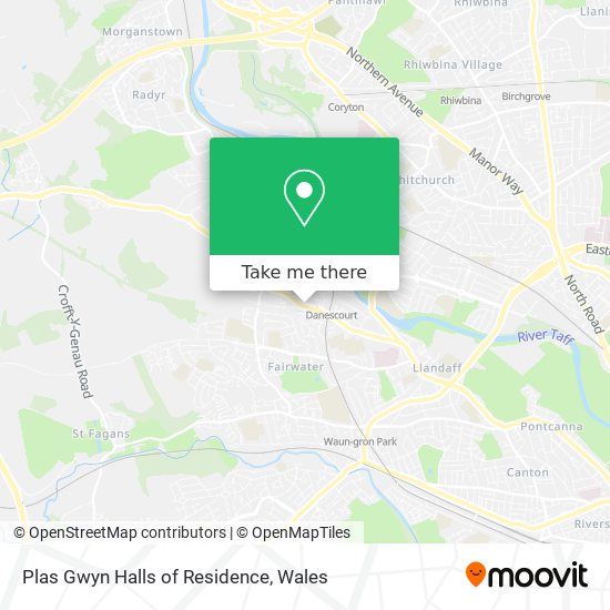 Plas Gwyn Halls of Residence map