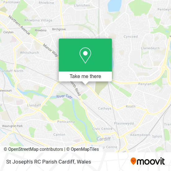St Joseph's RC Parish Cardiff map