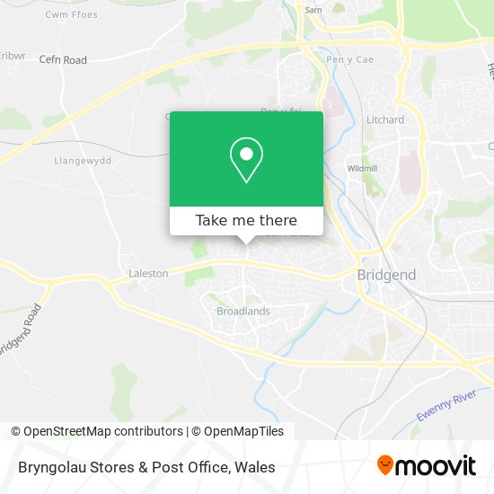 Bryngolau Stores & Post Office map