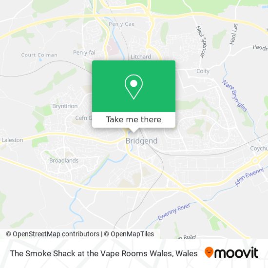 The Smoke Shack at the Vape Rooms Wales map