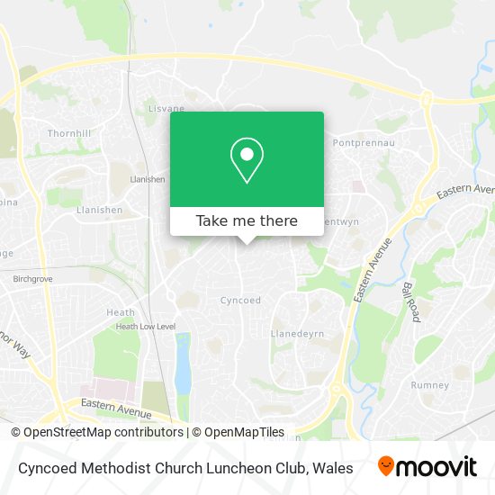Cyncoed Methodist Church Luncheon Club map