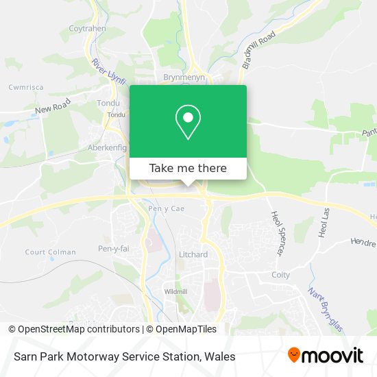 Sarn Park Motorway Service Station map