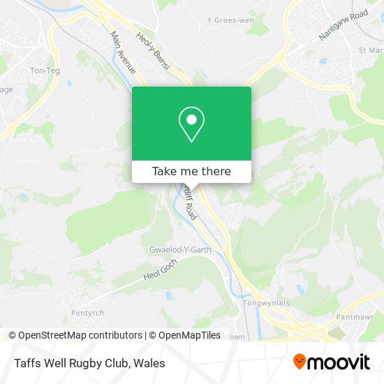 Taffs Well Rugby Club map