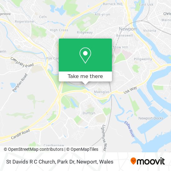 St Davids R C Church, Park Dr, Newport map