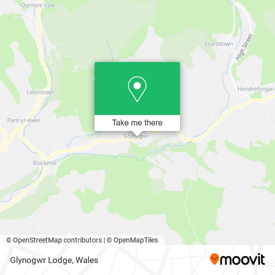 Glynogwr Lodge map