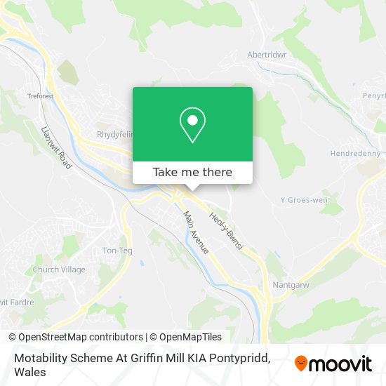 Motability Scheme At Griffin Mill KIA Pontypridd map