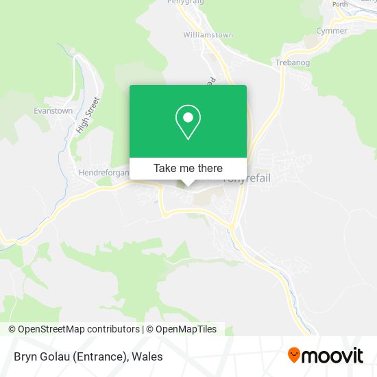 Bryn Golau (Entrance) map