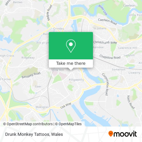 Drunk Monkey Tattoos map