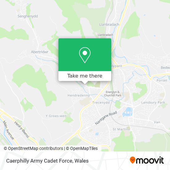 Caerphilly Army Cadet Force map