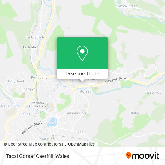 Tacsi Gorsaf Caerffili map